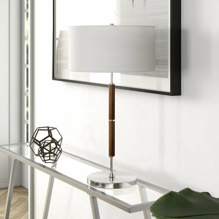 HENN & HART Simone 2-Bulb Table Lamp, Polished Nickel & Rustic Oak TL1162